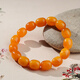 Potala Palace's unique jujube bead beeswax single circle plain circle bracelet for men and women, zodiac year transfer bead amber bracelet as a gift for boyfriend L254025 - beeswax bracelet