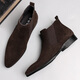 
New plush Martin boots men's winter leather boots high top leather shoes men's British short boots matte reverse velvet leather men's boots trendy brown leather 40