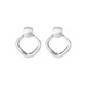 VTLs999 pure silver simple rhombus earrings for women geometric hollow quadrilateral brushed earrings light luxury niche earrings gift 999 sterling silver earrings exquisite gift box