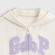 GAP 2025 Spring Neues Logo dreidimensionales Ohr mit Kapuze-Sweatshirt-Kinderjacke 687678 Elfenbeinweiß 100 cm (2-3 Jahre alt) asiatische Größe