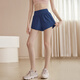Youyou sports shorts for women fake two-piece anti-exposed yoga running and wear fitness two-piece set J21086DY hidden blue M
