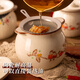Newair lard jar ceramic high temperature resistant household kitchen salt chili oil meat oil storage jar oil jar can be placed in the refrigerator with lid Flowers and Birds Announcement 1Jin Jin is equal to 0.5kg, 700ml packed - free spoon