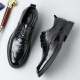 
CARTELO British hand-grabbing head-layer cowhide men's shoes business casual men's leather shoes color wedding shoes 9735 black 38