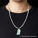 Manli Cui guaranteed price 11.11 jadeite waxy three-color 5mm round bead necklace lanyard multi-purpose with rope for men and women with certificate