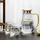 Su's ceramic high borosilicate glass large capacity cold water kettle, juice kettle, tea kettle, cold water cup, glass cup, diamond kettle, one pot, four cups