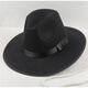 Woodpecker (TUCANO) Shanghai Xu Wenqiang Jackson big-brimmed top hat for men and women stage British hat jazz wool felt hat for the elderly 15# high top black (one size fits all for head circumference 58)