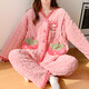 Modal Coral Velvet High-End Winter Cotton Sweet Girl Zweiteiler Pyjamas Herbst- und Winterstil plus Samt verdickte warme Haus 686 Pink Blumentasche Samt L [Empfohlen 100-120 Jin [Jin gleich 0,5 kg]]]