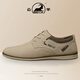 Ram winter men's new leather shoes men's versatile low-top business casual shoes men's breathable soft sole toe-layer cowhide shoes sand color leather shoe size 42
