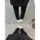 7 best products black micro-flare jeans for men summer American high street scimitar loose straight slim long pants for men DF-701 black S