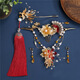Ancient bride Xiuhe clothing headdress red velvet flower phoenix crown Chinese wedding gift newlywed toast clothing hair accessories wedding accessories Chinese bridal headwear tassel style