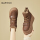 Botas de nieve de Daphne para mujeres, suela gruesa, botas estándar de nivel cruzado y de terciopelo 2024 Nuevas botas casuales versátiles de invierno Brown 36 (230 mm) Tamaño estándar
