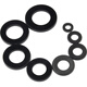 Guwanji black enlarged nylon flat gasket thin round gasket ultra-thin nylon flat gasket plastic insulating high temperature resistant gasket M6*12*1.5 (50 pieces)