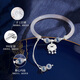 Huaying (HUAYING) Light luxury foot silver bracelet for women's Ping Announcement Chinese bracelet for birthday gift for girlfriend and wife [foot silver + chalcedony] Ping An Lock Half Bracelet * Brand Gift Box
