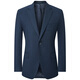 Angel Bird Men's Business Suit (Top) Single Slit Wool Work Suit EBB223061U Blue 50A