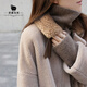 
Daiya Moss' new heavyweight European and American turtleneck cardigan for women's thick sweater loose pullover lazy style knitted base shirt burgundy L