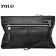 Polo Handtasche für Männer Kopfschicht Cowide Clutch für Männer Brieftasche Bargeldumschlag Coupon Brieftasche Vatertagsgeschenk für Papa