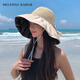 MELENDA KAMAR防晒帽子女春夏季草帽遮脸遮阳太阳帽渔夫帽生日礼物送女朋友老婆 卡其色