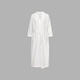 LESS summer solid color design sense flat embroidered long-sleeved dress simple white V-neck temperament dress 2O6G21760 100 white S