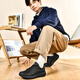 LeTTO golf casual shoes men's shoes leather non-slip sports outdoor casual white shoes 8831P black 40
