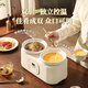 Blue Dad uncoated ceramic double-gallon electric stew pot, multi-functional fully automatic stew pot, baby food pot, porridge and porridge artifact, household electric stew pot, electric casserole health pot, double-gall bladder electric stew pot with steamed rice drain basket
