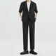 GOKU men's suit summer short-sleeved youth light business suit three-piece college student graduation interview job black short-sleeved suit + white T + black trousers L Weight 120-130 Jin Jin equals 0.5 kg