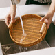 Snack tray snack tray fruit basket cake tray rattan tray home living room bread bamboo basket dry fruit tray woven storage basket-27.5*4.5cm-1 piece 1 piece