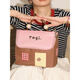 Tagi.Smart little house waterproof leather portable toiletry bag large capacity storage bag cosmetic bag berry hazelnut