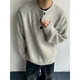 POUM Henry collar sweater men's autumn and winter trendy high street sweater tops American sweater jacket LJWP-MY338 Gray XL