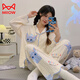 Cat Man (MiiOW) pure cotton pajamas for women in spring and autumn new long-sleeved trousers loose cardigan sweet cartoon cute home clothing set 9214 L [recommended 100-120Jin [Jin equals 0.5 kg]]