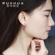 Ruohua (RUOHUA) 3-3.5mm pigeon blood ruby earrings for women, faceted colorful gemstone earrings, earrings for girlfriend’s birthday, Yihuan