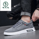 Woodpecker canvas shoes men's shoes for summer breathable and lightweight old Beijing cloth shoes versatile casual board shoes one-legged sports trendy shoes men gray 45
