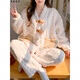 Chuangjingyi chooses pajamas for pregnant women in winter thickened coral velvet confinement clothes in autumn and winter thickened sweet pajamas for pregnant women in women for women MY-9922 Apricot and brown letter bear [Breastfeeding L (recommended 100-130 Jin [Jin equals 0.5 kg])