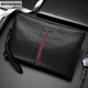 Marcue karos men's handbag new trendy brand business genuine leather clutch bag first layer cowhide fashion clutch large capacity envelope bag M2022006 black