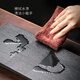 Miaolian Tianxiang high-end antibacterial thickened water-absorbent tea towel Kung Fu tea set tea cloth tea mat tablecloth professional high-end cover cloth S75-001B antibacterial tea towel coffee color