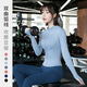 LULUUVTTOH Yoga Wear Suit Women's Sports Peach Hip Pants Running Jacket Quick-drying Breathable Pilates Training Fitness Four-Piece Set Four-Piece Set Gray Lake Blue Short Sleeve + Whale Blue L