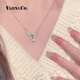 Yijin S999 Pure Silver Angel Teardrop Pure Silver Necklace Women's Light Luxury Niche Moonstone Teardrop Silver Ornament Chinese Valentine's Day Gift Exquisite Gift Box S999 Pure Silver Angel Necklace