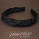 Zuoou headband for women, high-end, fashionable, high-ceiling hairpin, black braided hairpin, satin wide-brimmed hair hole headdress, black braided hairband