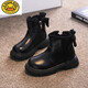 
G.DUCKKIDS girls' shoes two cotton shoes 2023 winter style children's baby girl Martin boots little girl princess boots plus velvet short boots black two cotton boots size 26 inner length about 16.2cm