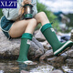 XLZT Mode japanische und koreanische hohe Röhrchenpaar Regenschuhe im Freien vielseitige wasserdichte Schuhe der Frauen wasserdichte Körperschwanzschuhe Schwarz 38 (240 mm)