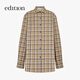 Edition Gao Yuanyuan's same style 2025 winter new elite wardrobe series retro plaid wool shirt khaki plaid S