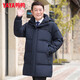 YAYA (YAYA) Dad's Down Jacket Men's Mid-Length 2024 Winter New Middle-aged and Elderly Business Casual Hooded Thickened Jacket SL 8052 Navy Blue 175/92A(L)