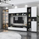 Mekejie XP Gabinete de TV Integrado Back Gabinet High Gabinet Sala de estar Estilo de vinos con puerta de vidrio A02 Longitud 2575*32/40*200