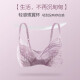 Oudifen Bra Set Women's Wireless Push Up Underwear Beautiful Back Breathable Hole Cup Lace Bra XB1516