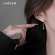 Lnieer 999 pure silver romantic star and moon pearl tassel earrings moon swing niche high-end earrings star and moon pearl tassel earrings 999 pure silver