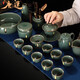 Tang Su complete set of ice-cracked porcelain split tea set set, ceramic complete set of Kung Fu tea set, tea ceremony cover bowl, teapot and cup set, light color large set, 1 piece