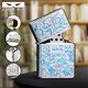 
ZORRO Zorro second-generation lighter kerosene smoked blue Tangcao silver blue Dragon Year new gift box copper machine creative boyfriend gift Second-generation flat-head silver blue Tangcao Z2-5008D official gut