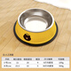 QiOh dog bowl, dog bowl, cat bowl, cat food bowl, dog rice bowl, anti-knock over double bowl and drinking water bowl, small and medium-sized dog pet supplies, yellow bear-single basin, large size (suitable for 7-35 Jin Jin equals 0.5 kg dogs and cats)