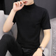 Pierre Cardin 2025 T-shirt à manches courtes de printemps et automne à manches courtes pour hommes à demi-manche en tricot de base pour hommes à manches mi-couleurs à manches mi-couleurs de couleurs solides Q9913 noir m noir M