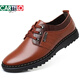 
CARTELO 2025 summer new men's hollow leather shoes breathable leather sandals casual soft sole summer middle-aged and middle-aged 983 brown hollow style 41