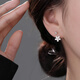 Qi Xiaomi (QI XIAO MI) S999 sterling silver flower earrings for women screw-buckle earrings for ear piercing 2025 new high-end white earrings jewelry a pair of flower earrings 999 pure silver